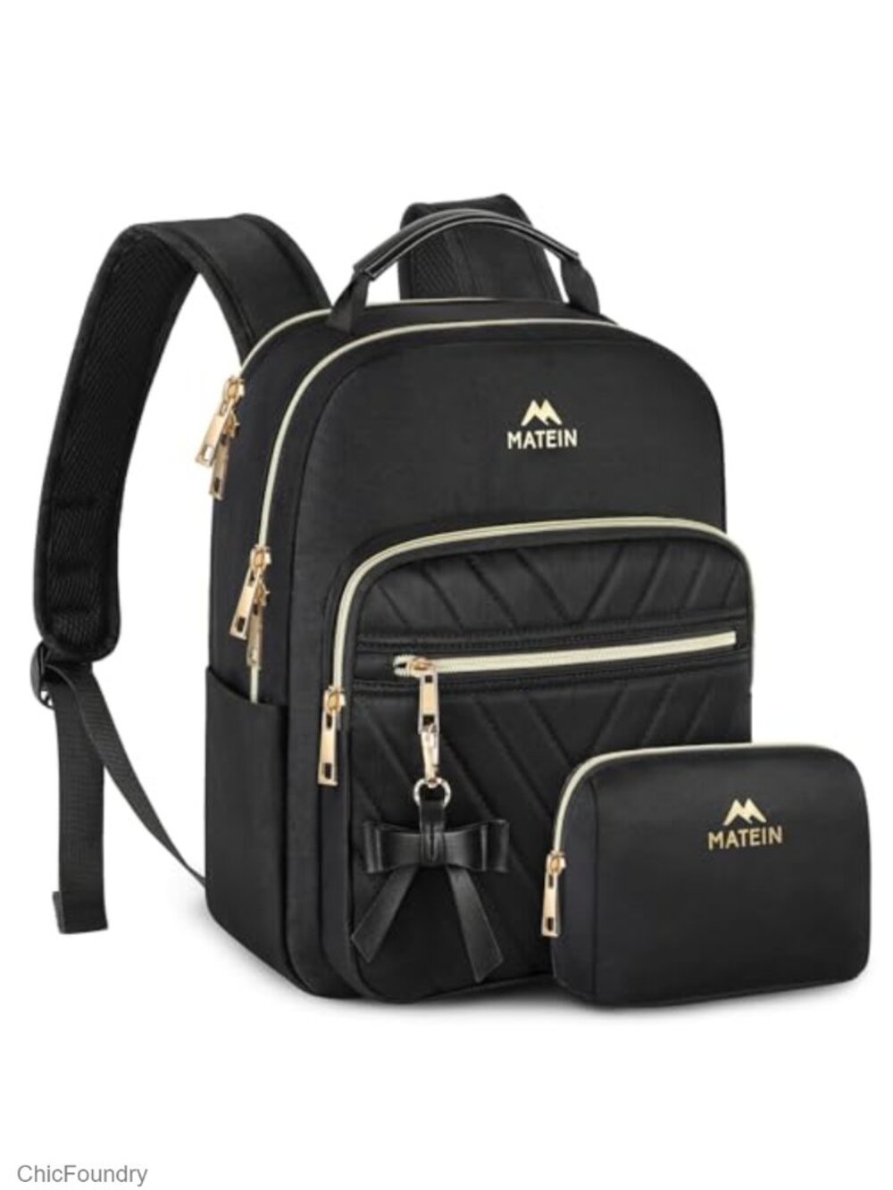 Mini Backpack Purse for Women, Multi-Pocket Daypack with Detachable Bow,